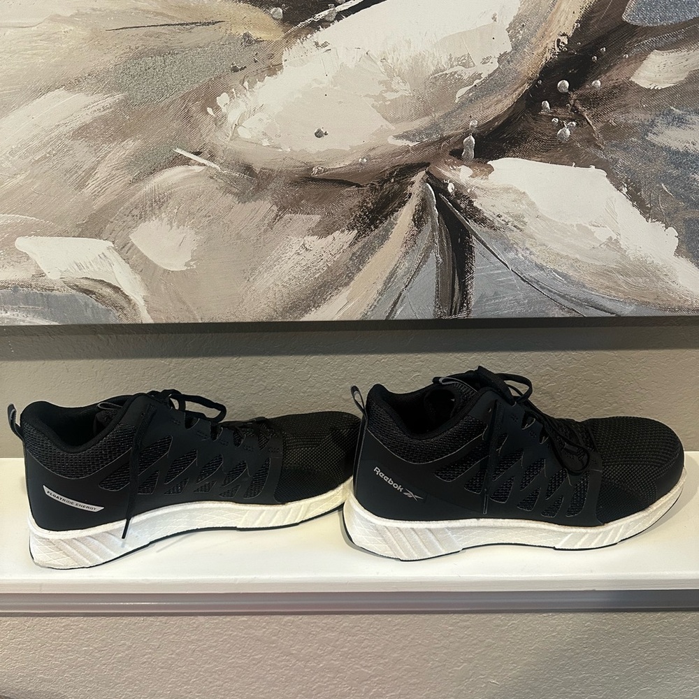 Reebok Black Athletic Shoes with Breathable Knit Fabric Sz 14